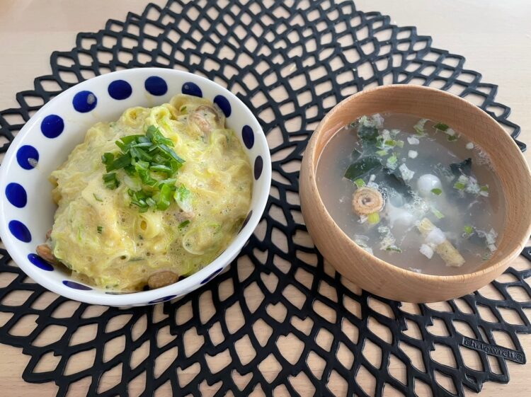 無限納豆キャベツとスープ